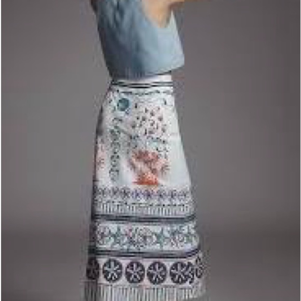 FARM Rio Linen Blend Midi Skirt NWT SIZE XXS - Picture 4 of 7